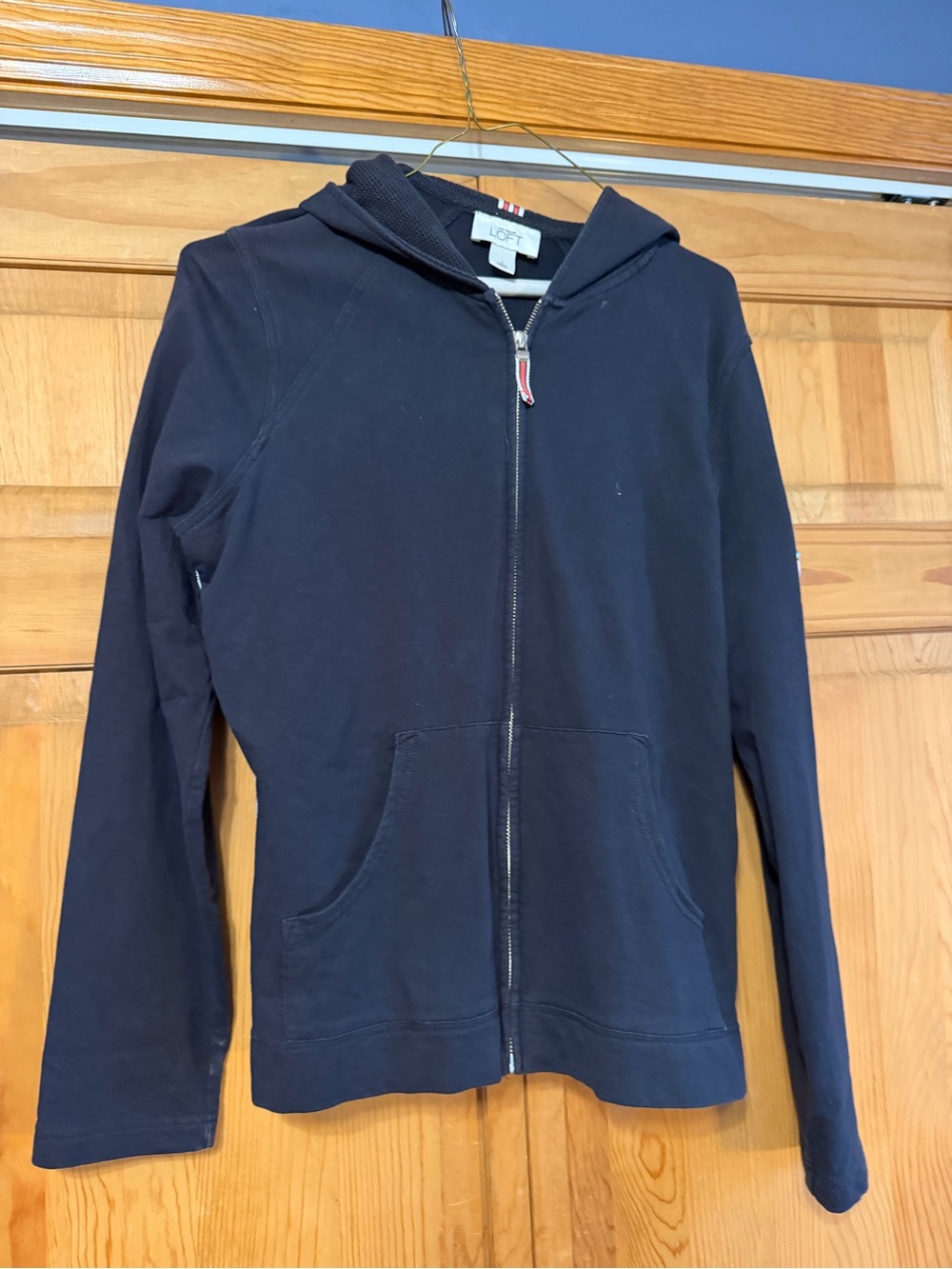 LOFT Navy Blue Zip-Up Hoodie - Picture 3 of 9